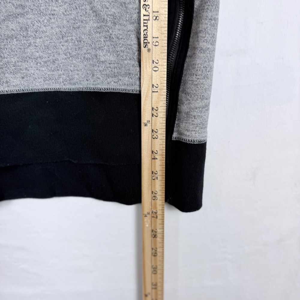 Gap Mens Fleece Zip Crew Sweatshirt Heather Grey Black Medium - Picture 8 of 9